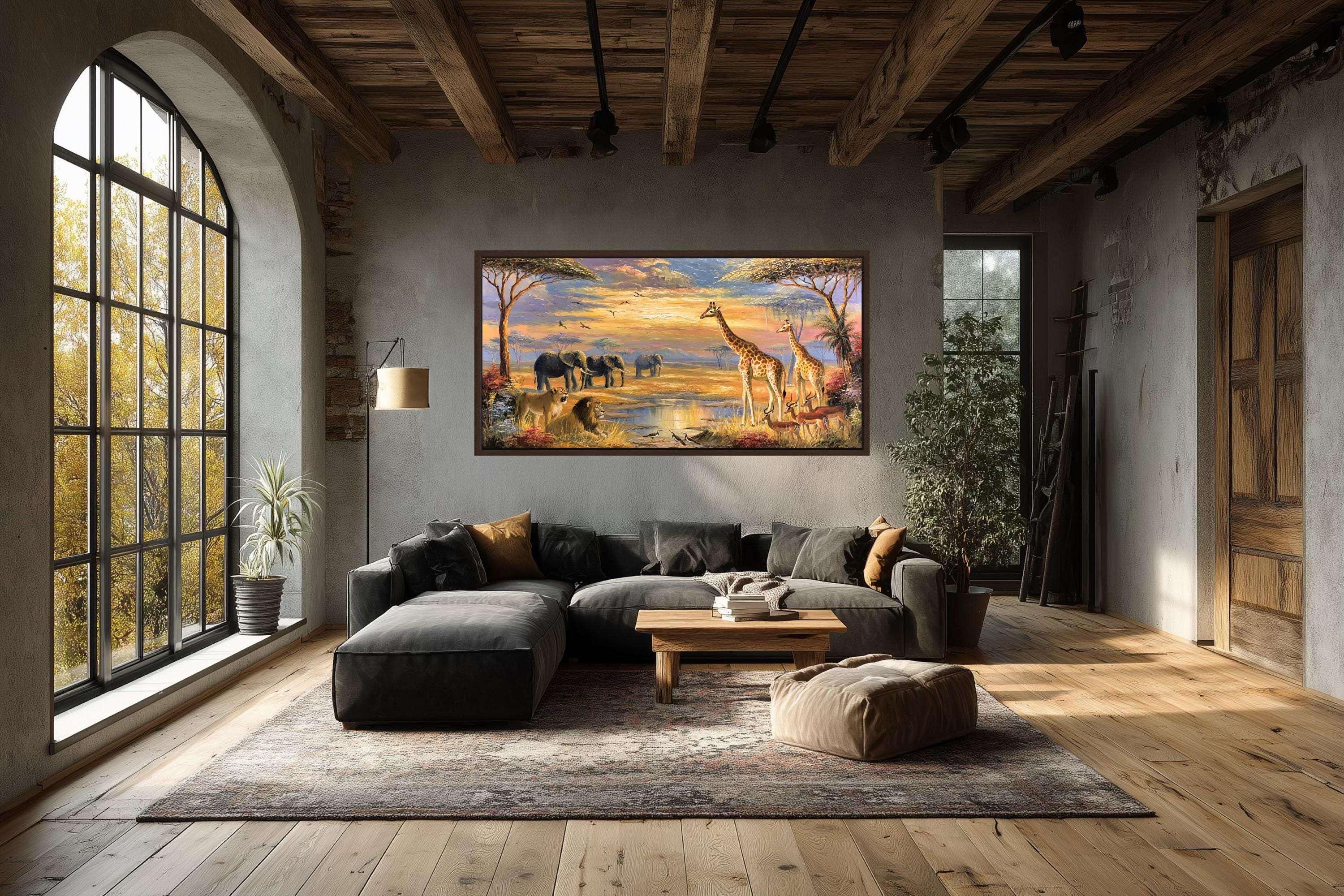 African Wildlife Safari Canvas Wall Art