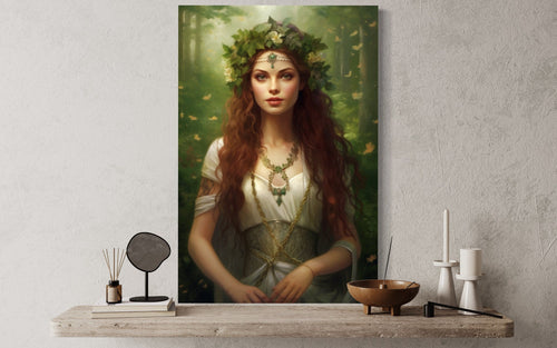 Aine Irish Goddess of  Summer, Wealth and Sovereignty Framed Canvas Wall Art