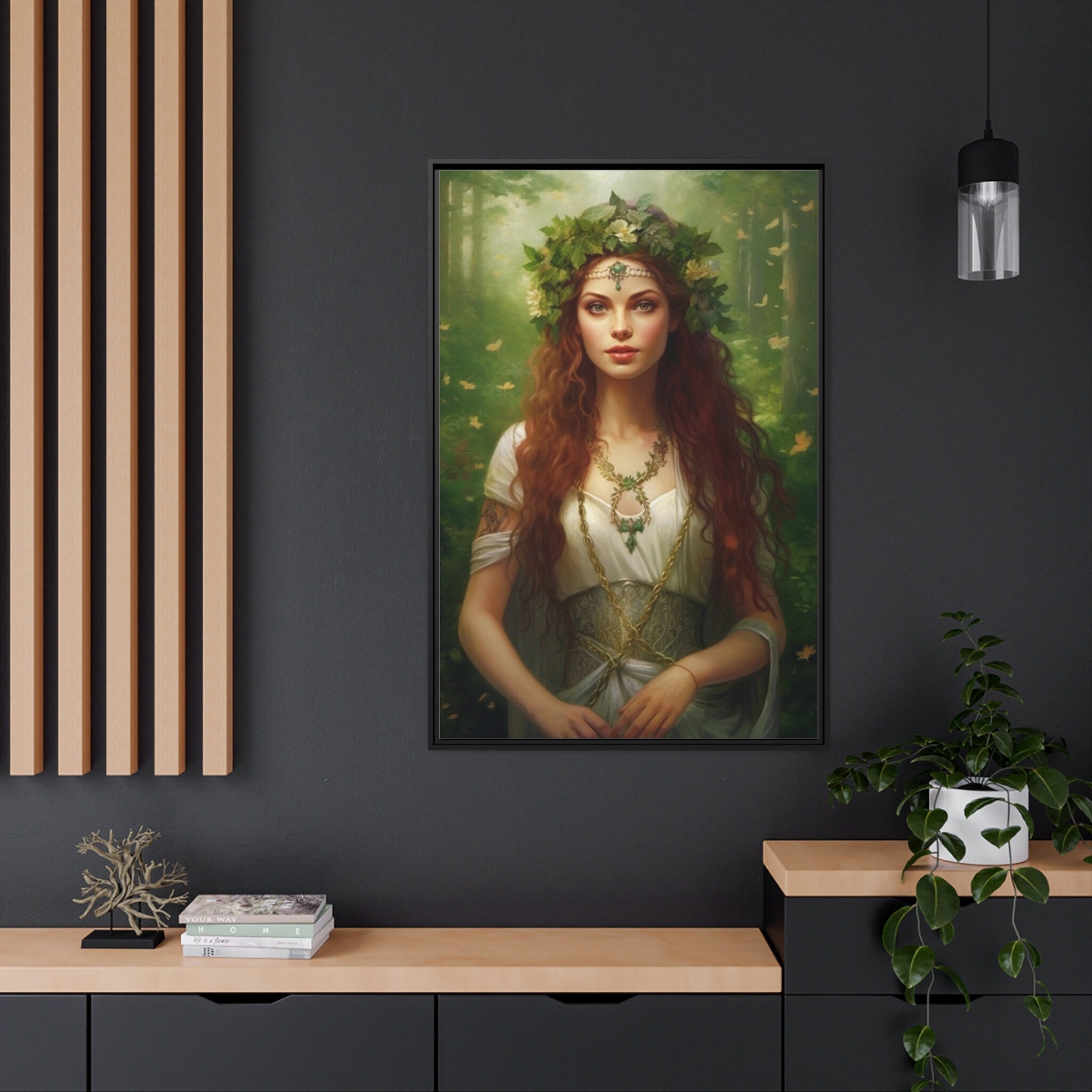 Aine Irish Goddess of  Summer, Wealth and Sovereignty Framed Canvas Wall Art