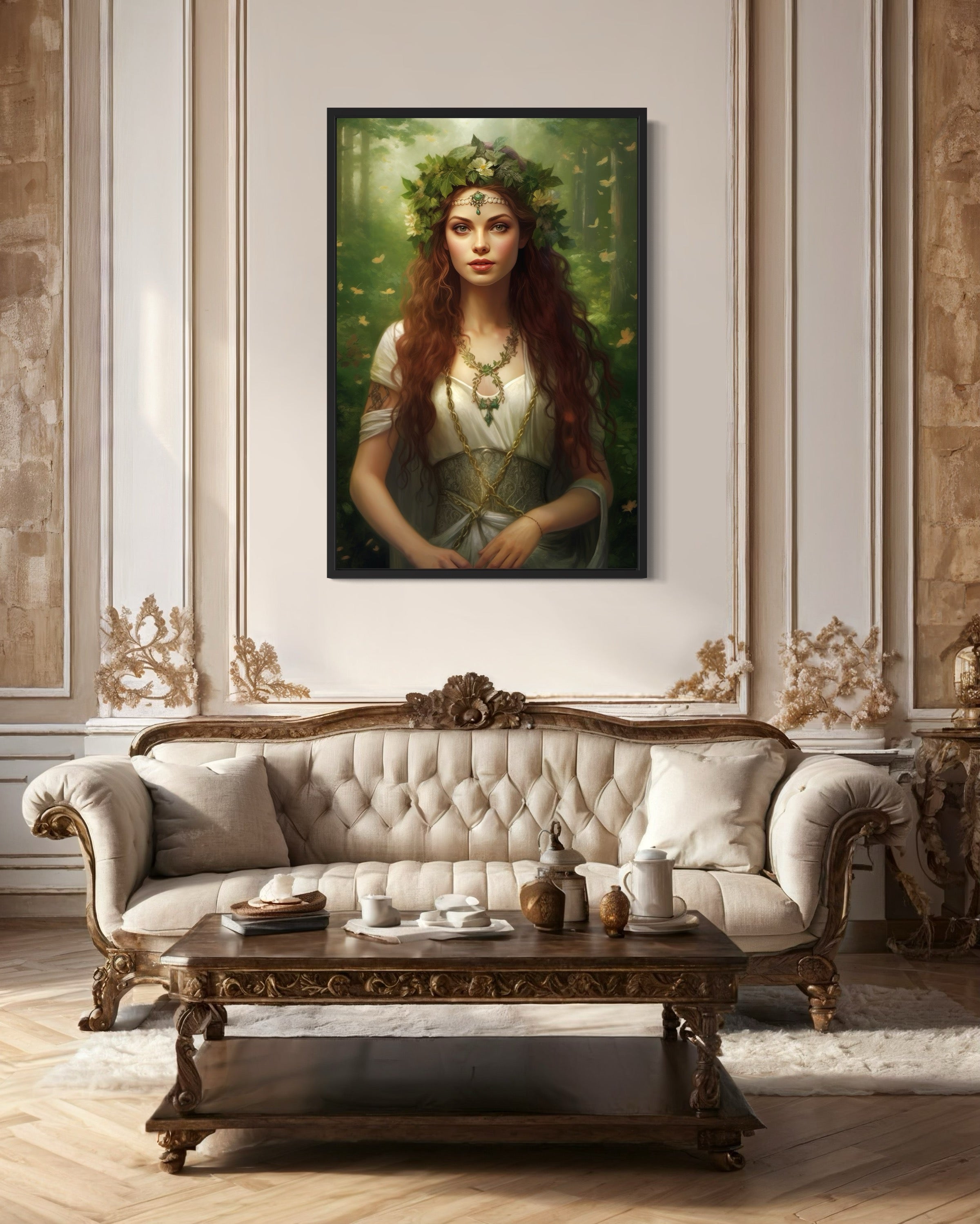 Aine Irish Goddess of  Summer, Wealth and Sovereignty Framed Canvas Wall Art