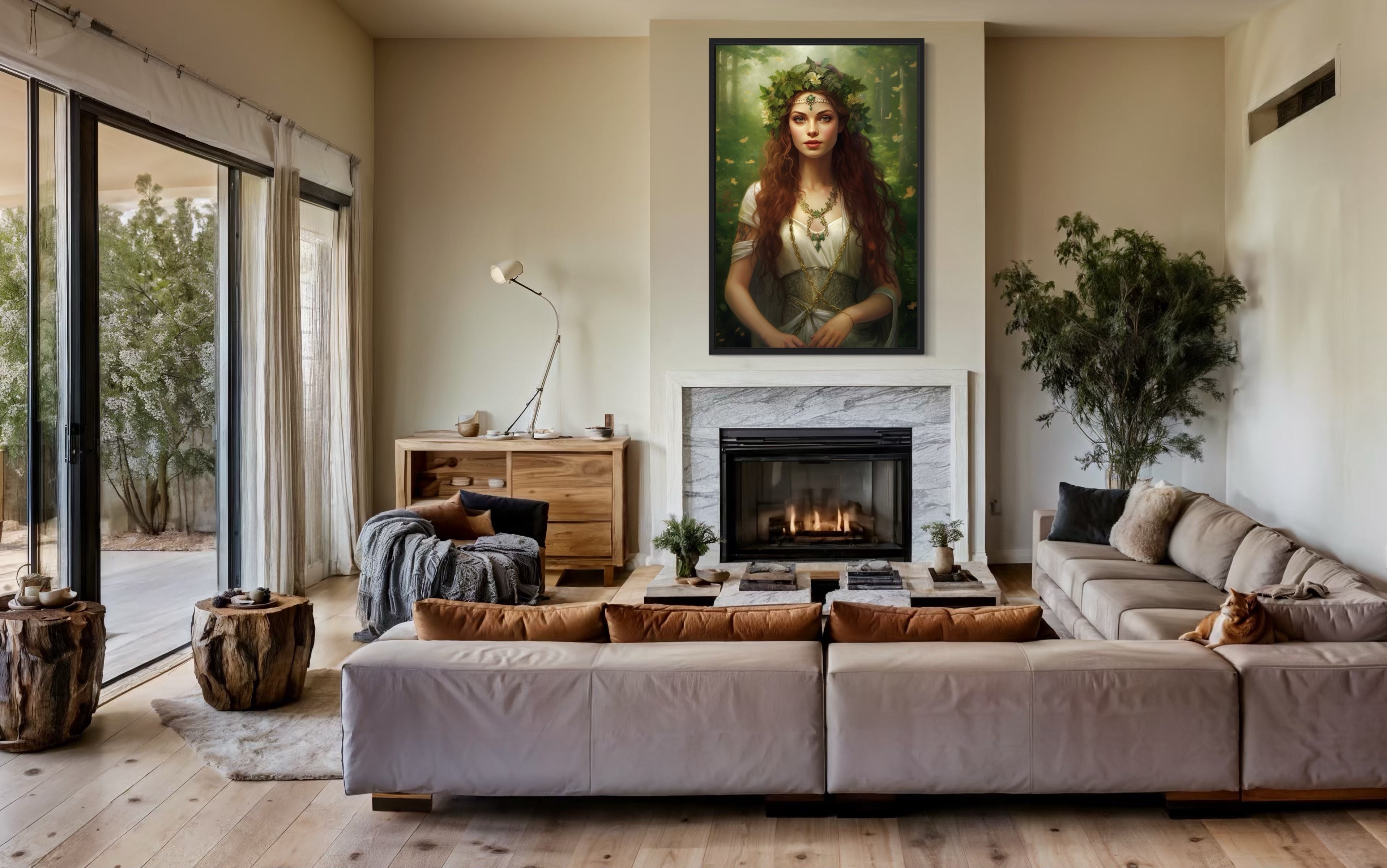 Aine Irish Goddess of  Summer, Wealth and Sovereignty Framed Canvas Wall Art
