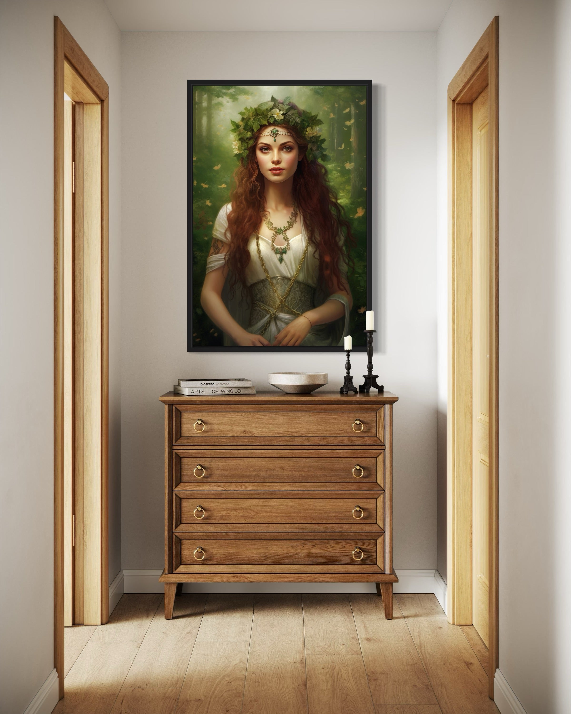 Aine Irish Goddess of  Summer, Wealth and Sovereignty Framed Canvas Wall Art
