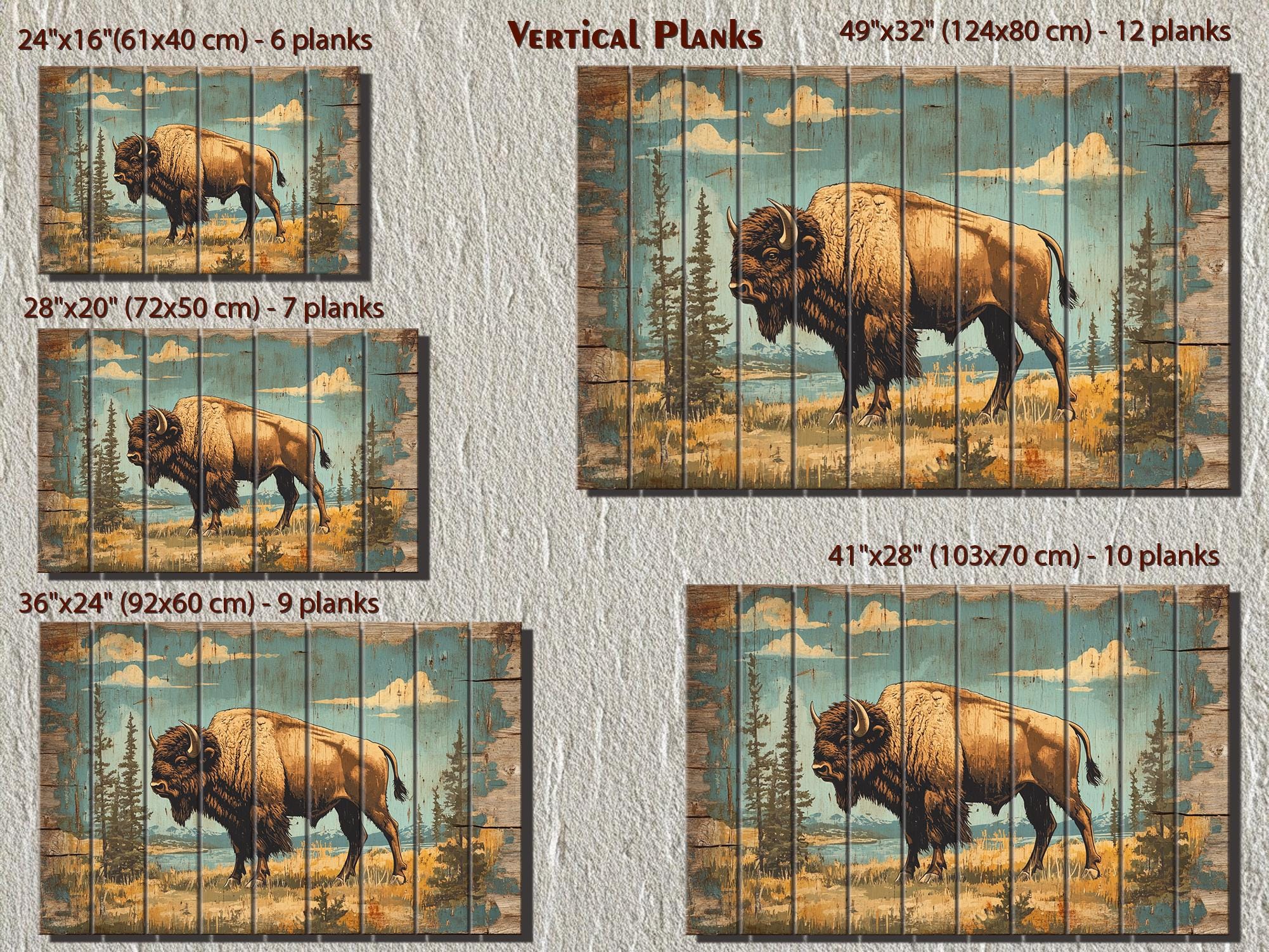 American Bison In Yellowstone National Park Wood Sign Wall Decor