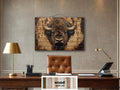 American Bison Portrait Real Wood Wall Art