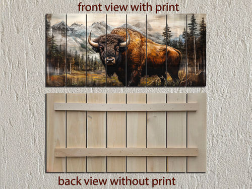 American Buffalo Distressed Wood Wall Art