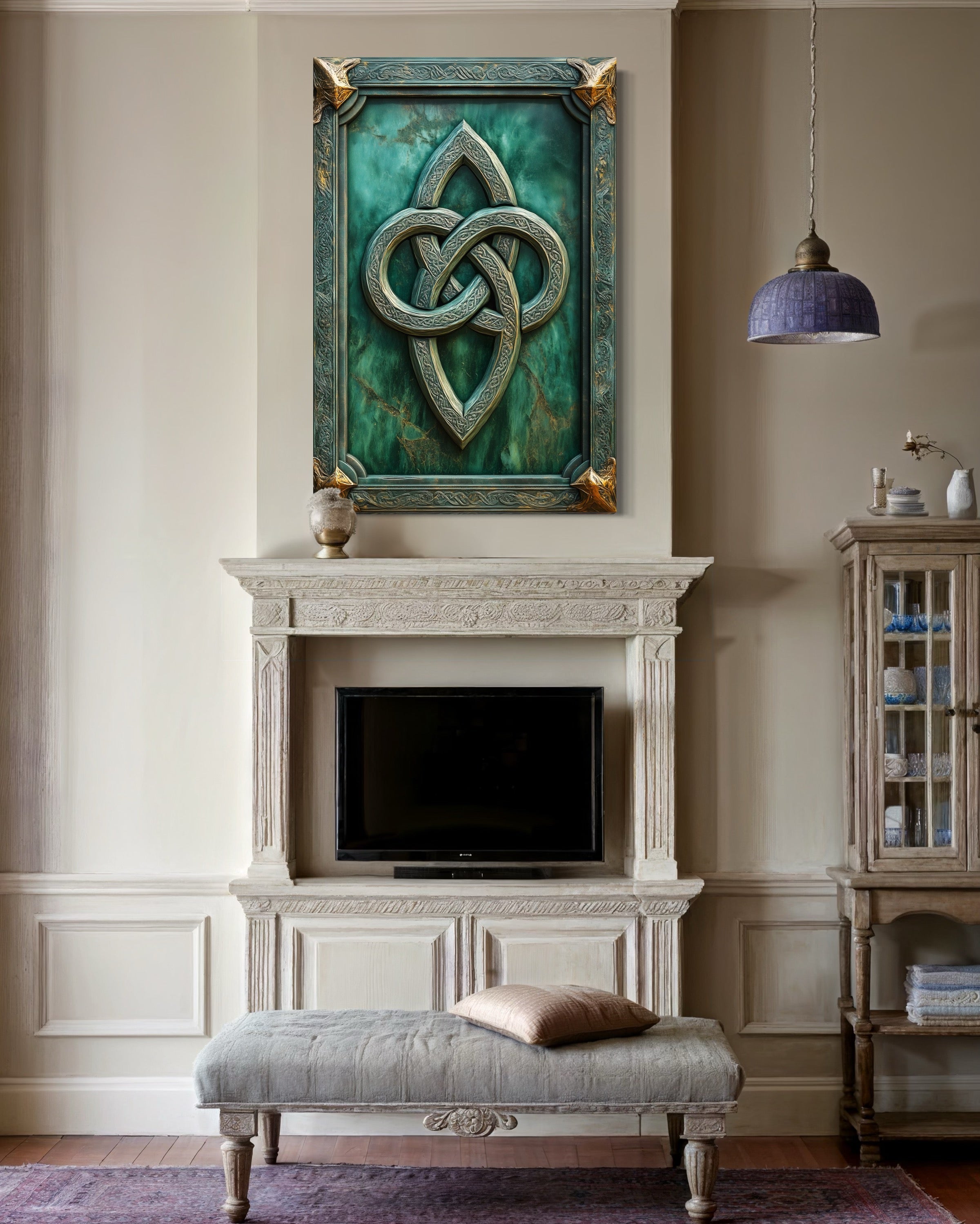 Antique Celtic Knot Framed Canvas Wall Art