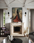 Arabic Princess In Front of Mosque Islamic Framed Canvas Wall Art