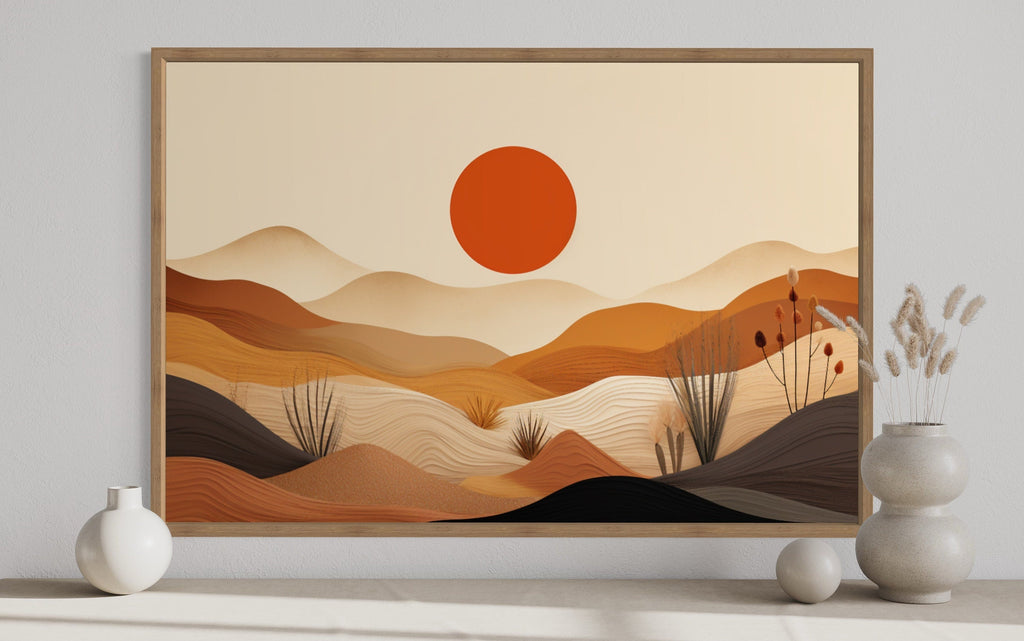 Arizona Desert Boho Landscape Southwestern Canvas Wall Art