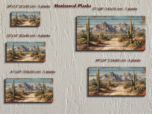 Arizona Desert Distressed Wood Wall Art