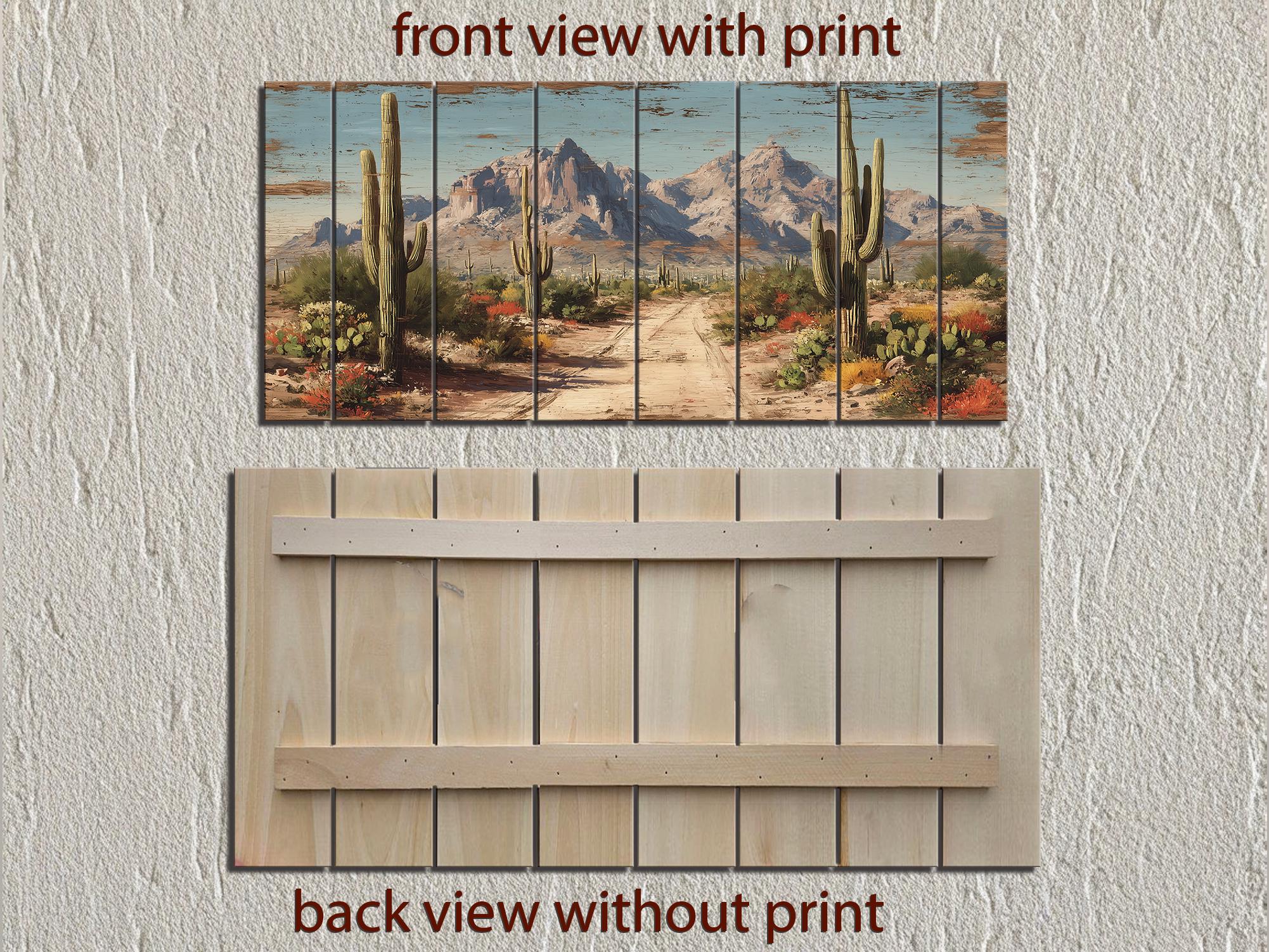 Arizona Desert Distressed Wood Wall Art