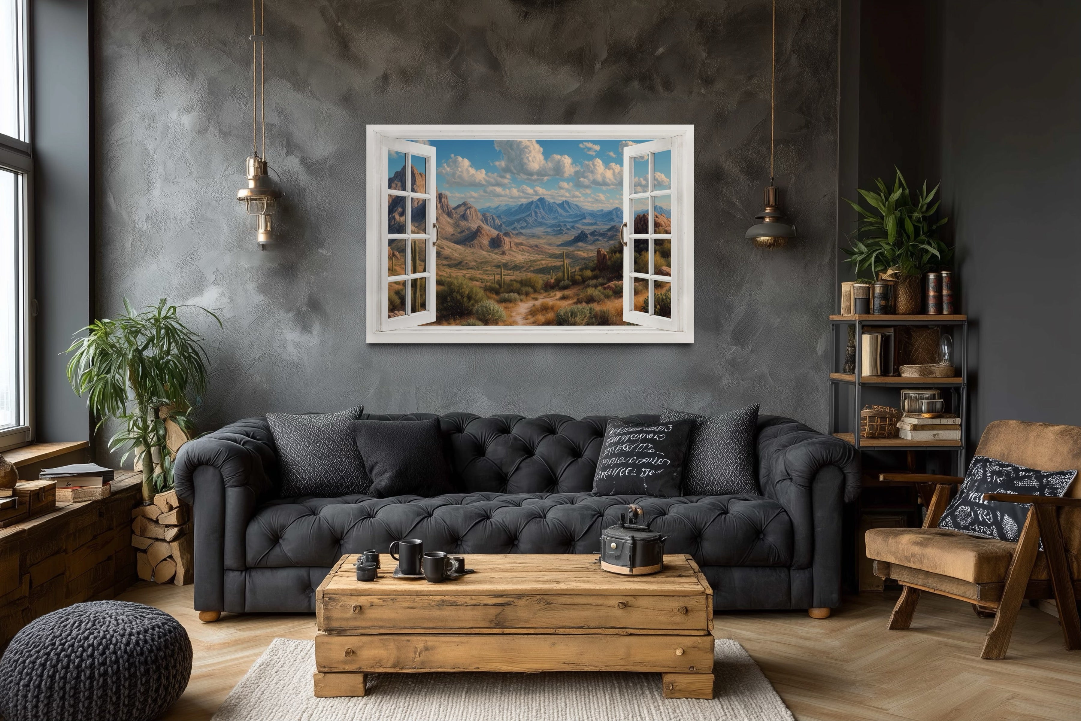 Arizona Desert View From Open Window Wall Art