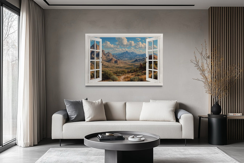 Arizona Desert View From Open Window Wall Art