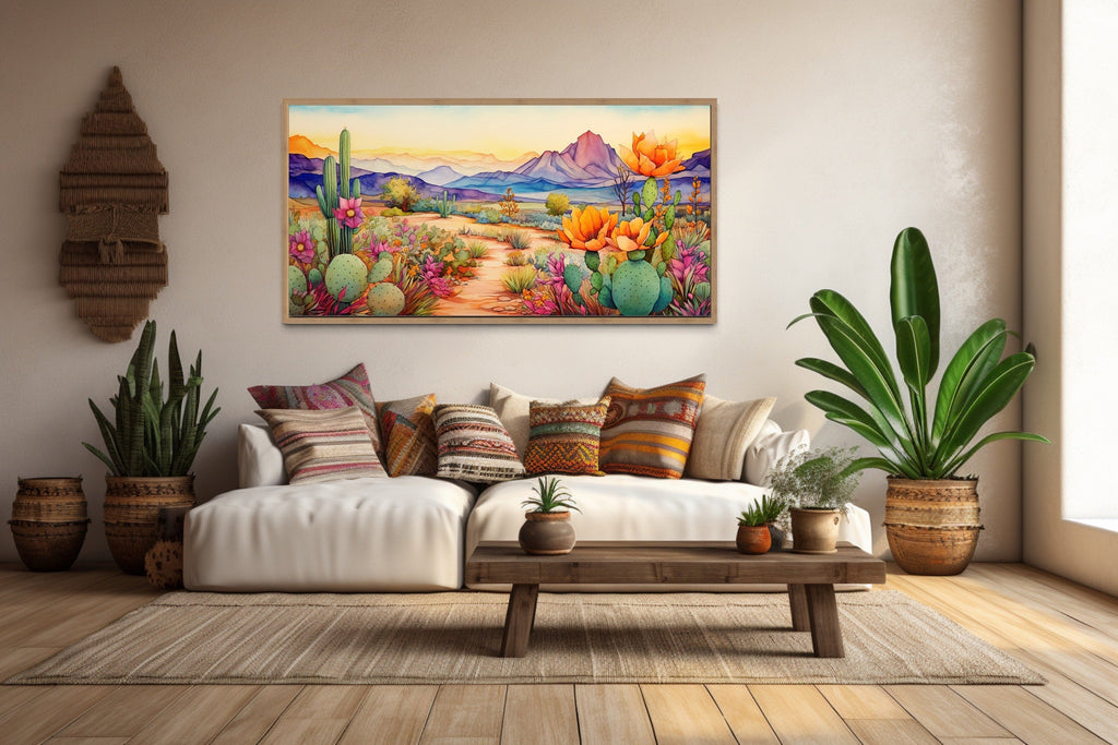 Arizona Desert Wall Art - Colorful Southwestern Canvas Print | Framed Desert Painting
