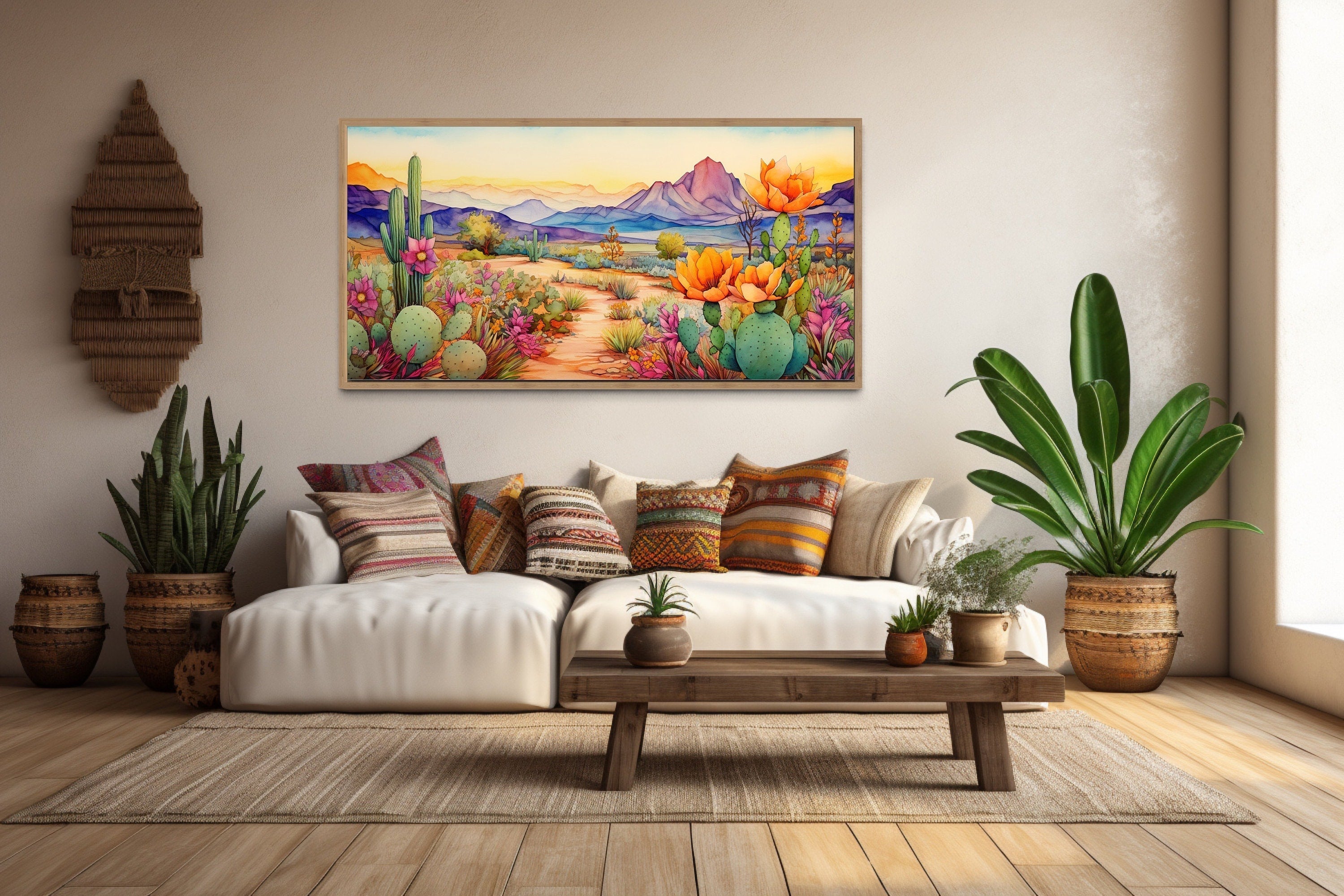 Arizona Desert Wall Art - Colorful Southwestern Canvas Print | Framed Desert Painting