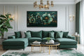 Art Nouveau Wall Art – Emerald Green Gold Floral Canvas Print for Luxury Decor