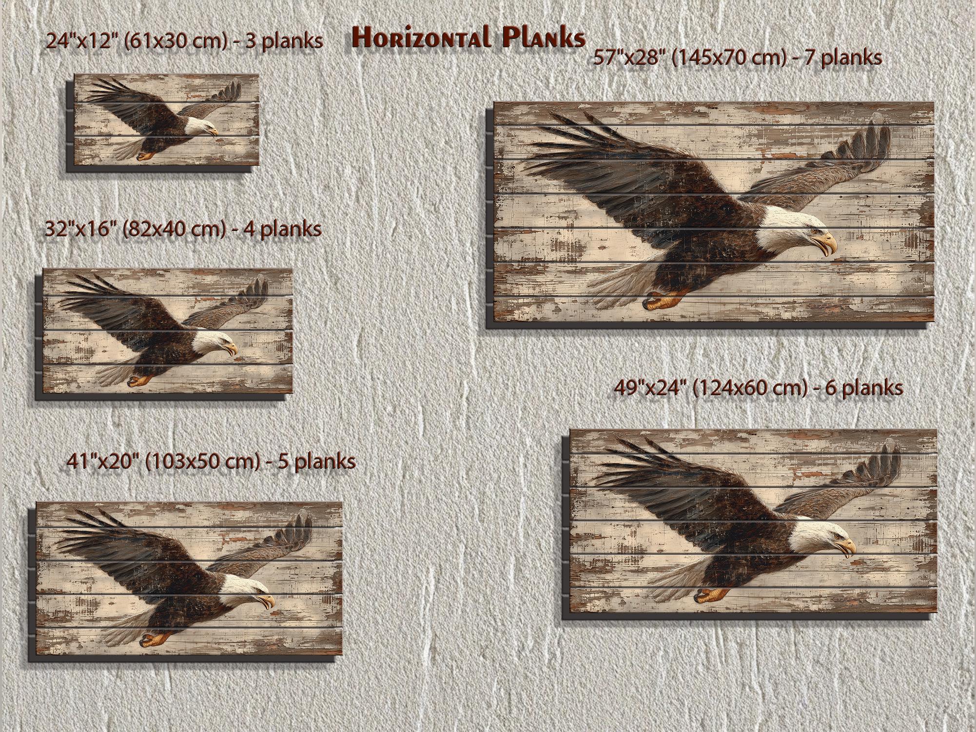 Bald Eagle Wall Art - Rustic Distressed Wood Sign | Patriotic Wildlife Print