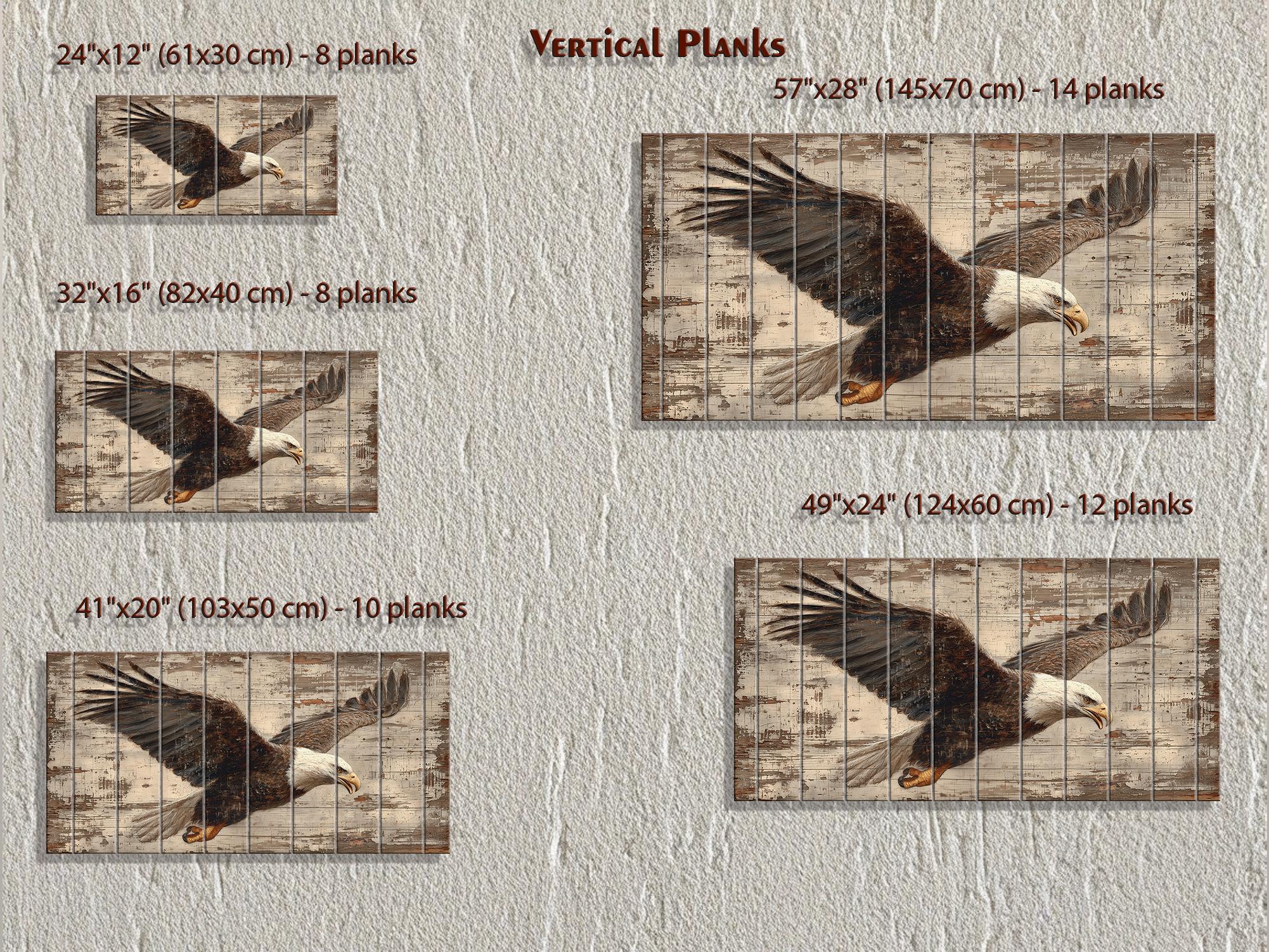 Bald Eagle Wall Art - Rustic Distressed Wood Sign | Patriotic Wildlife Print