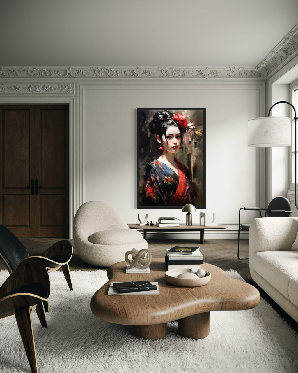 Beautiful Geisha Framed Canvas Wall Art