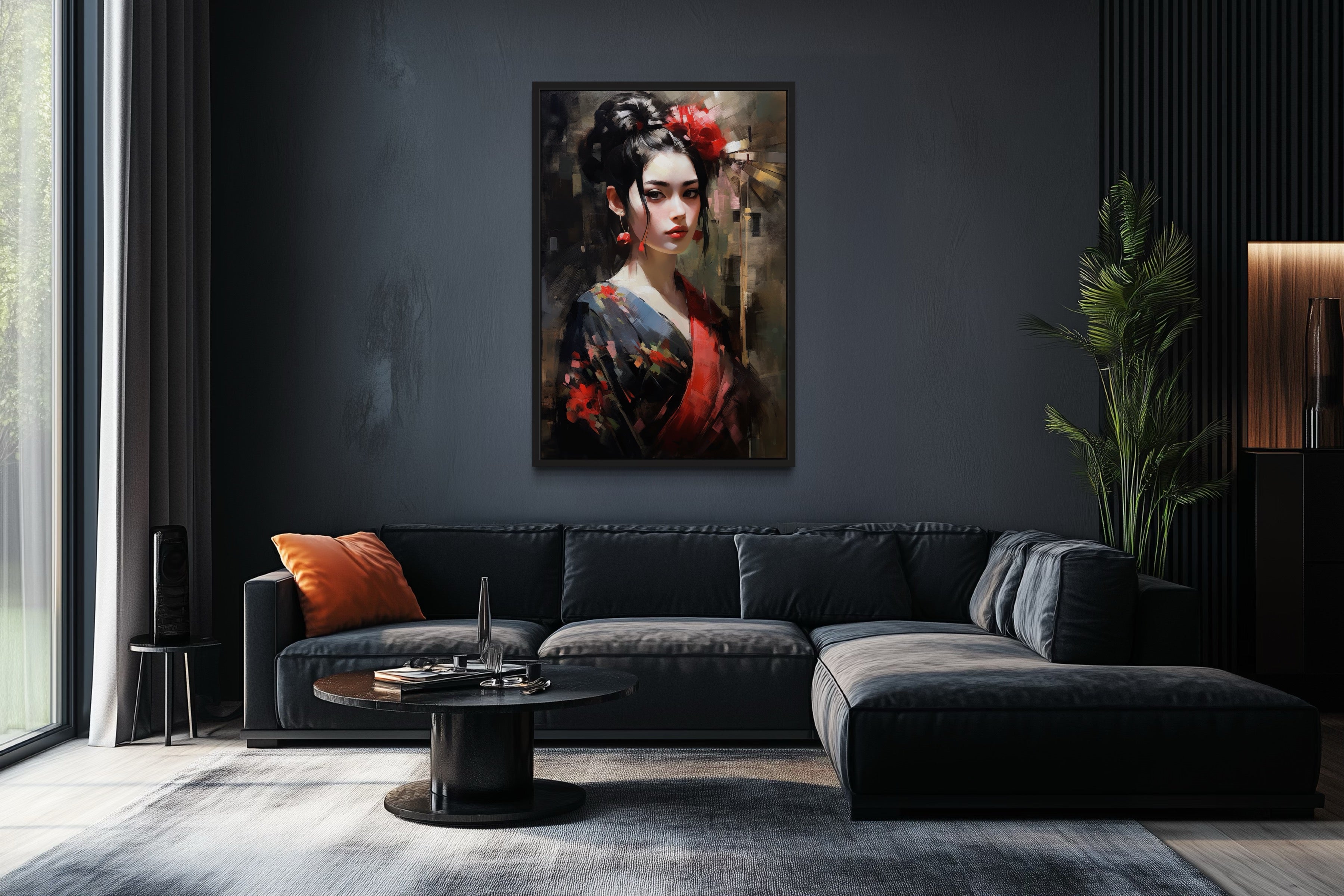Beautiful Geisha Framed Canvas Wall Art