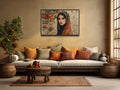 Beautiful Persian Woman With Apples Framed Canvas Wall Art
