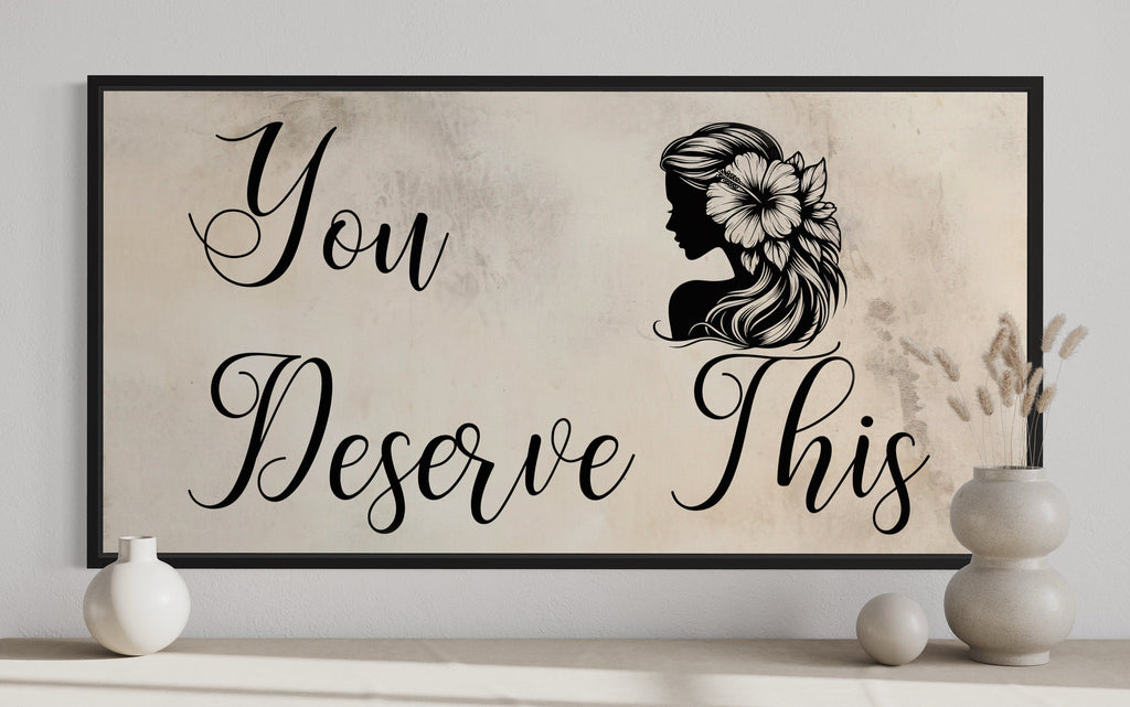 Beauty Salon Wall Art – Framed Canvas With Motivational Salon Sign | Elegant Spa Decor