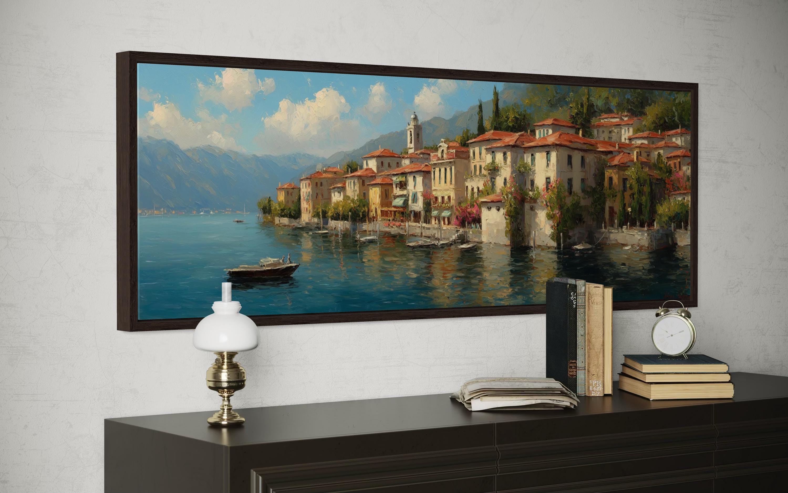 Bellagio Lake Como Long Horizontal  Wall Art