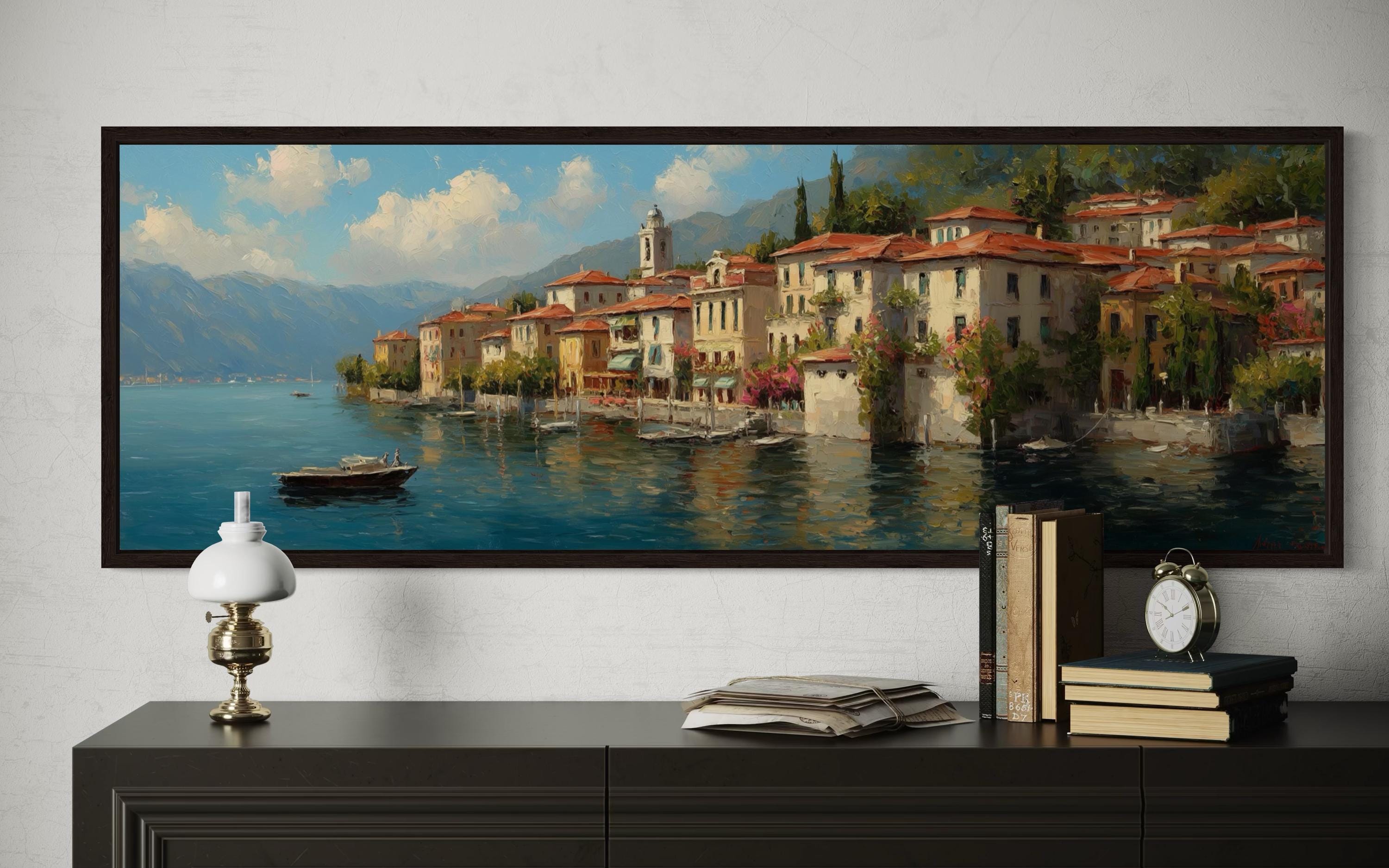 Bellagio Lake Como Long Horizontal  Wall Art