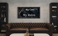 Bigfoot Man Cave Wall Art - My Cave My Rules Canvas Print