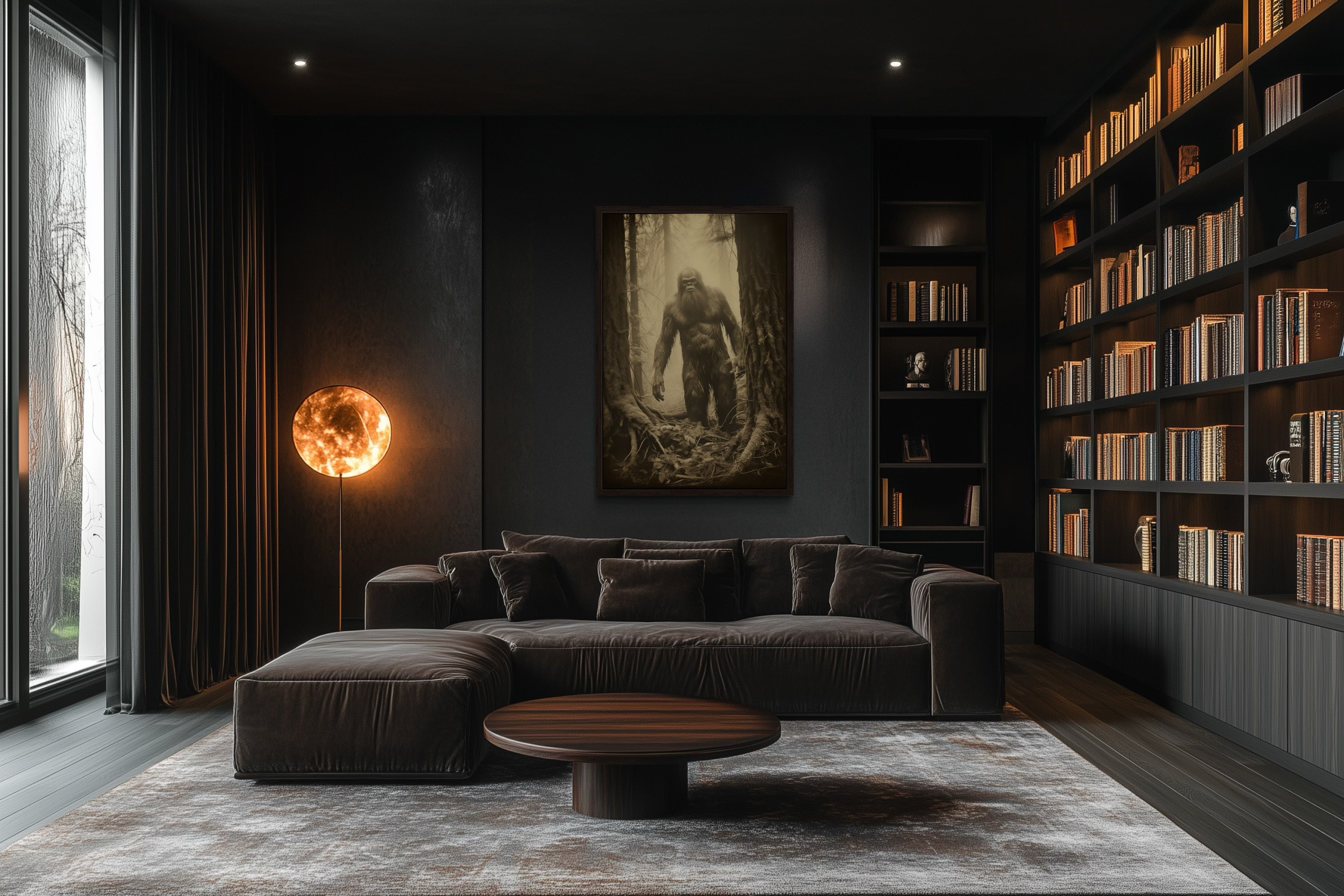 Bigfoot Realistic Photograph Framed Canvas Wall Art