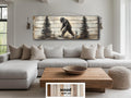 Bigfoot Walking In Forest Real Wood Wall Art For Cabin Decor