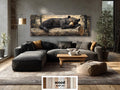 Black Bear Sleeping On A Log Distressed Wood Wall Art | Cabin Lodge Decor