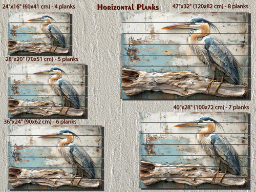 Blue Heron Wood Wall Art