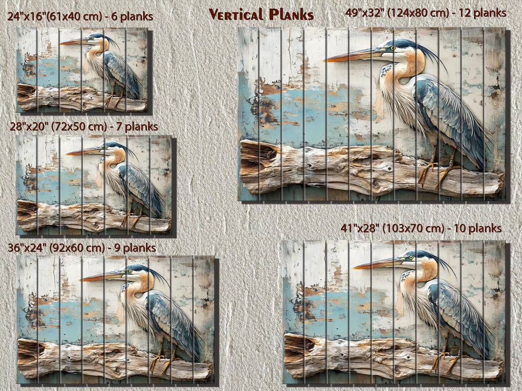 Blue Heron Wood Wall Art