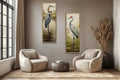 Blue Heron and Sandhill Crane Tall Vertical  Set of 2 Canvas Wall Art