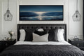 Blue Silver Ocean Horizon Long Horizontal Seascape Wall Art