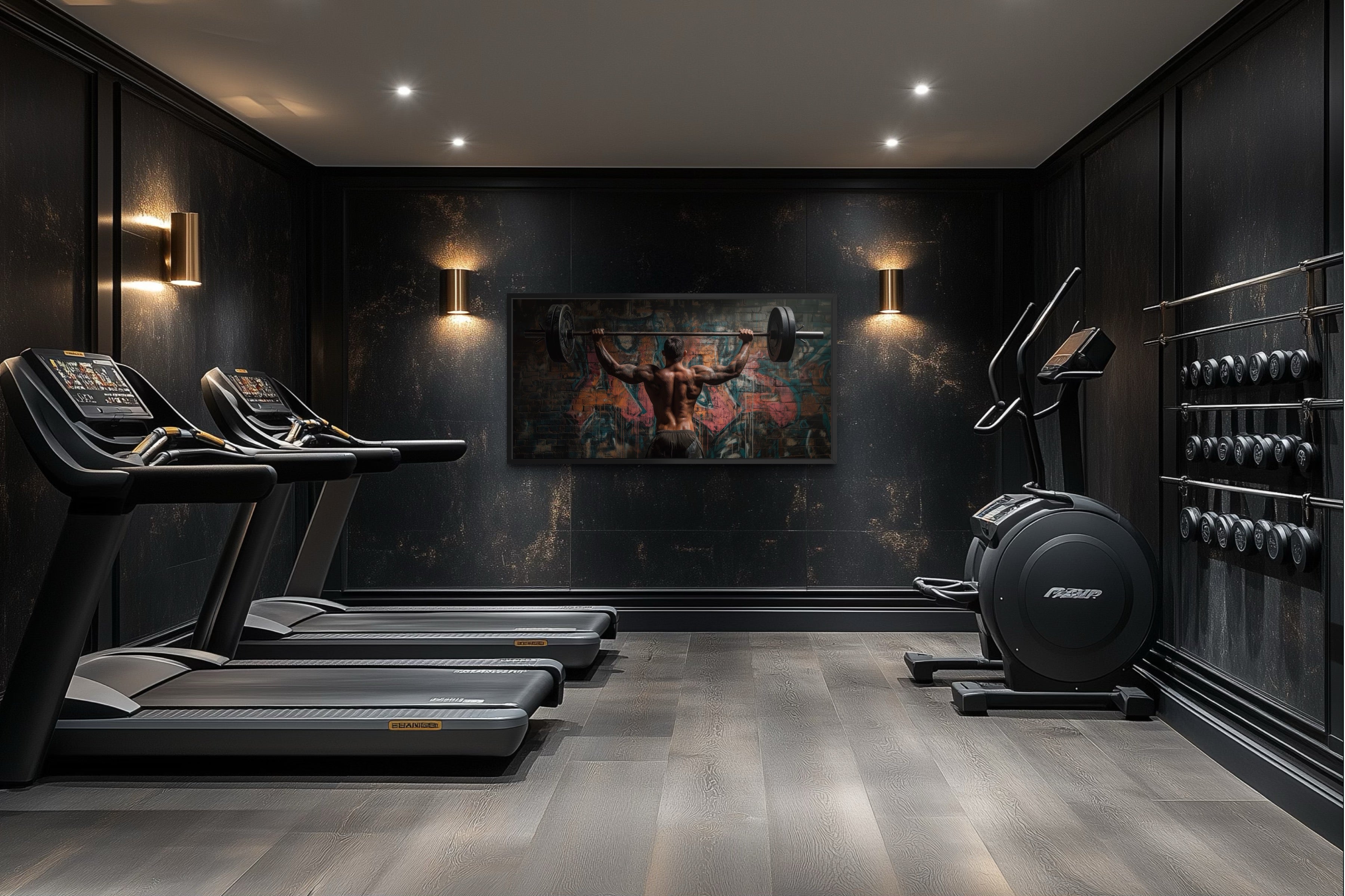 Bodybuilder Wall Art – Urban Gym Decoration | Fitness Canvas Print For Home Gym