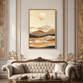 Boho Desert Vertical Mid Century Modern Framed Canvas Wall Art