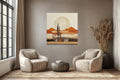 Boho Minimalist Neutral Arizona Desert Landscape Framed Canvas Wall Art