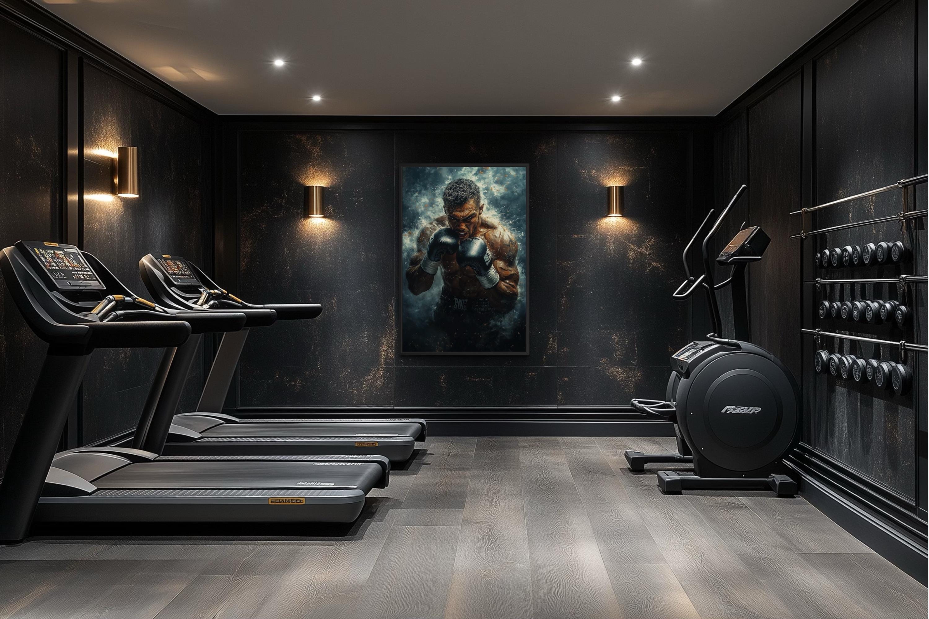 Boxer Wall Art Print – Motivational Gym Decor | Masculine Fitness Art | Decor For Men