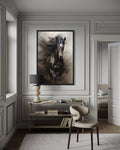 Brown Abstract Horse Framed Canvas Wall Art