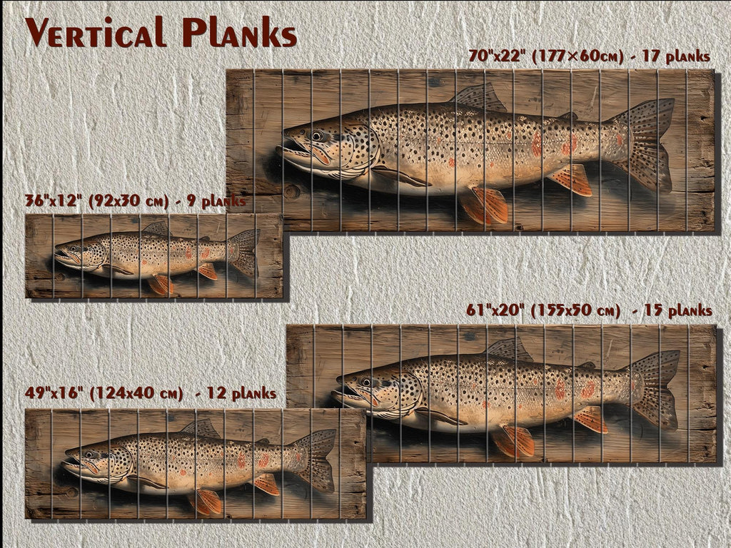 Brown Trout Distressed Wood Wall Art