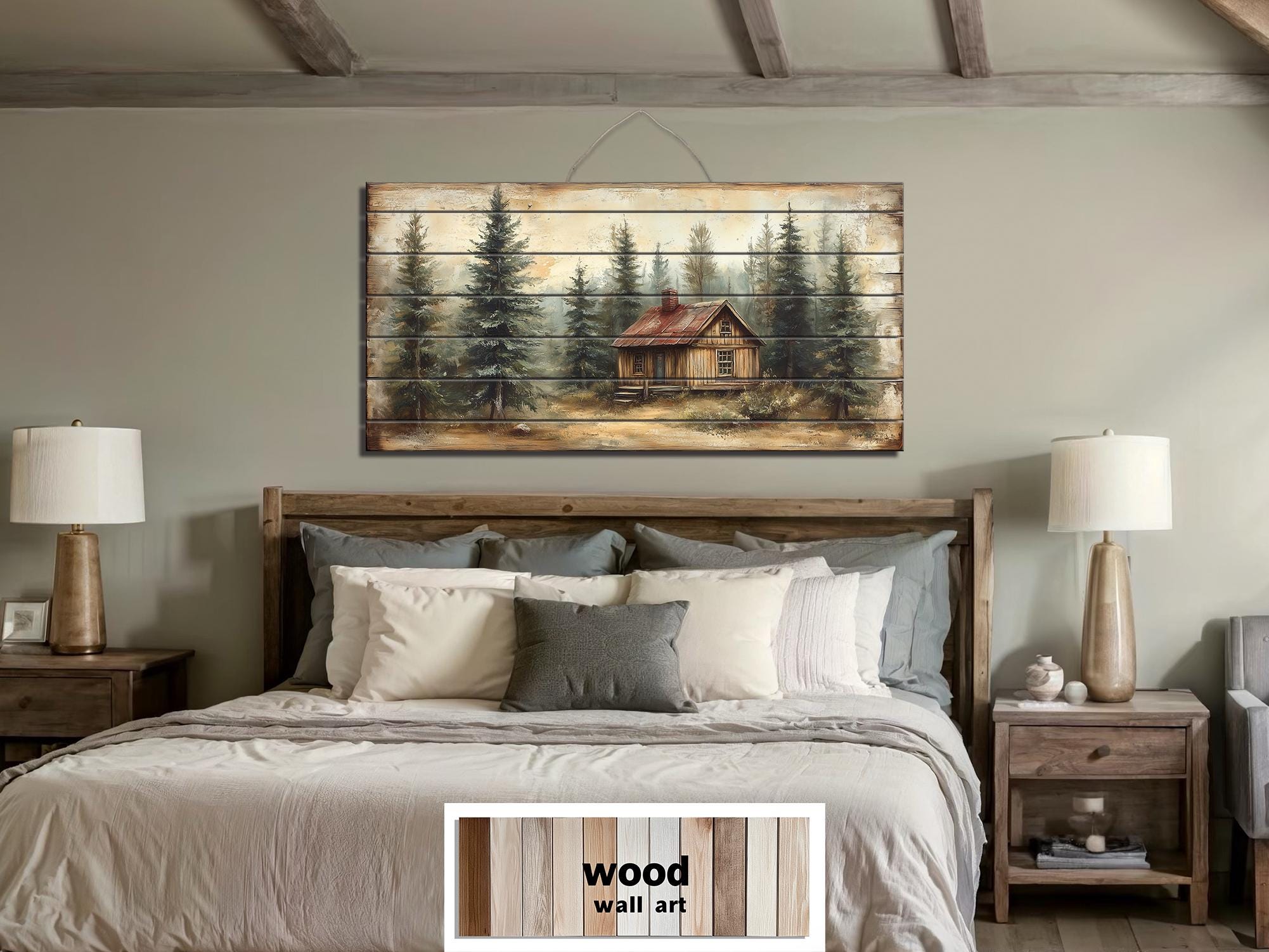 Cabin In The Woods Distressed Wood Wall Art