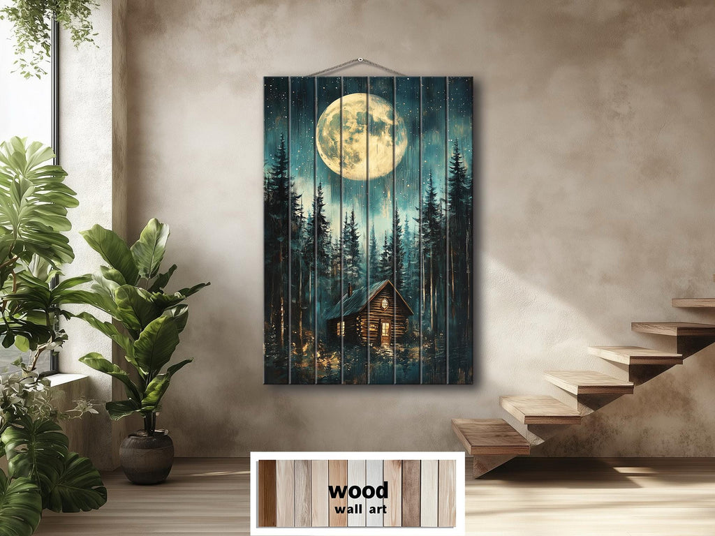 Cabin In The Woods Distressed Wood Wall Art