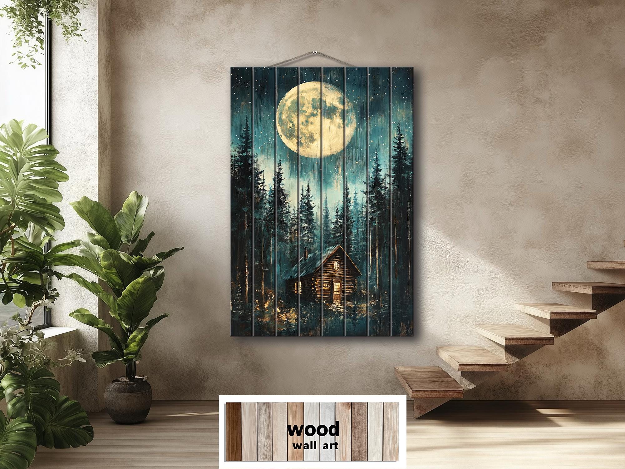 Cabin In The Woods Distressed Wood Wall Art