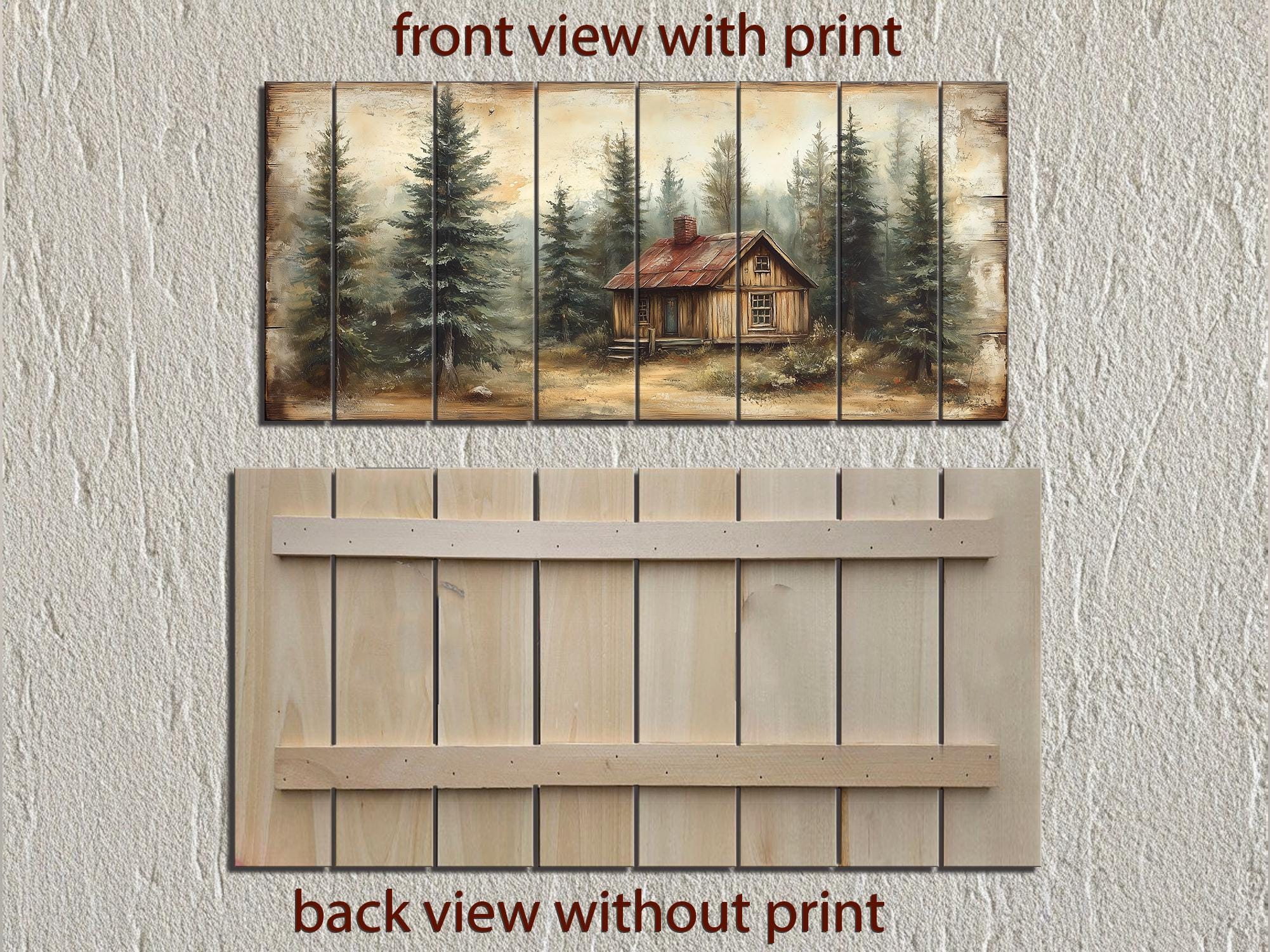 Cabin In The Woods Distressed Wood Wall Art