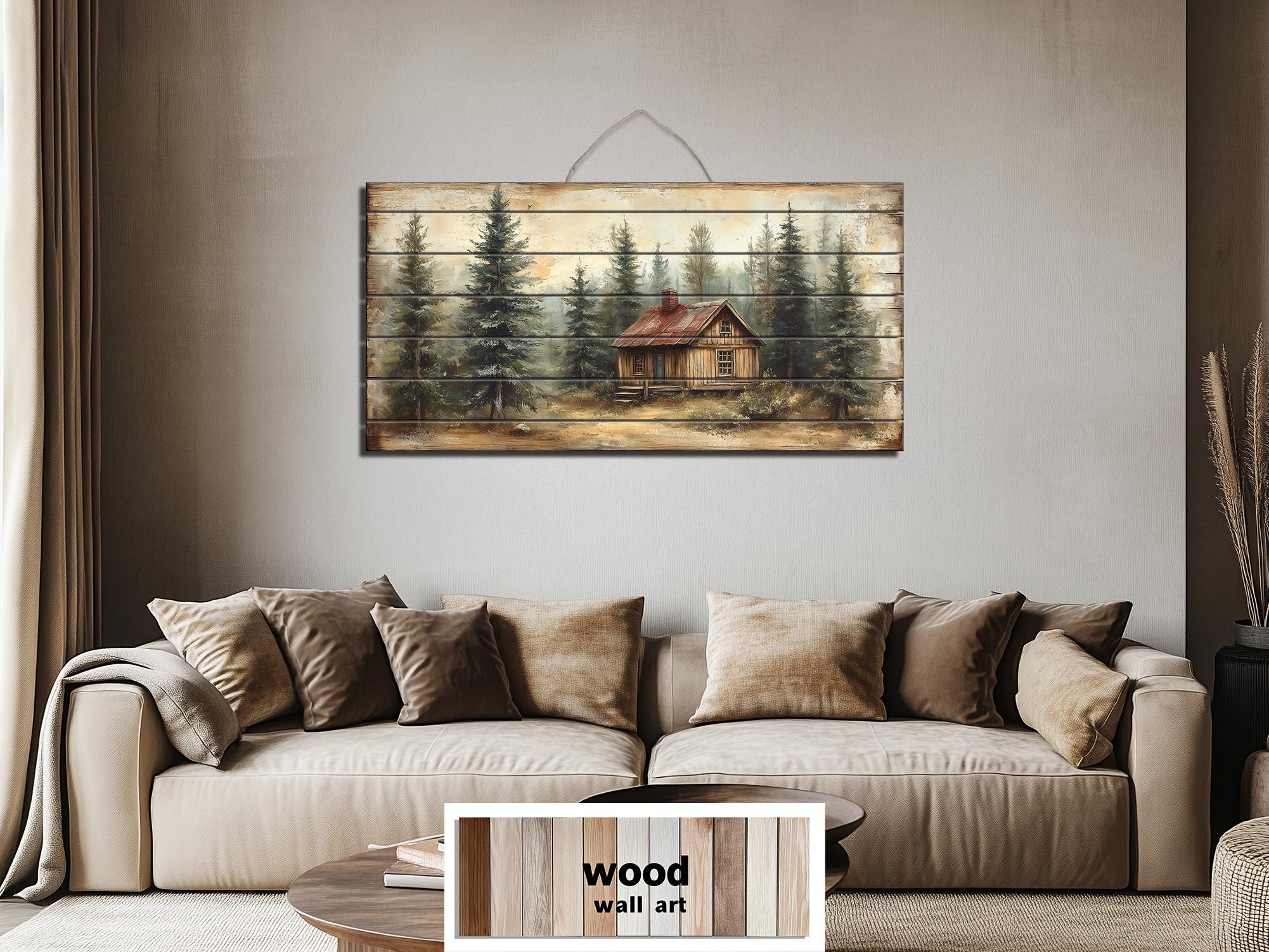 Cabin In The Woods Distressed Wood Wall Art