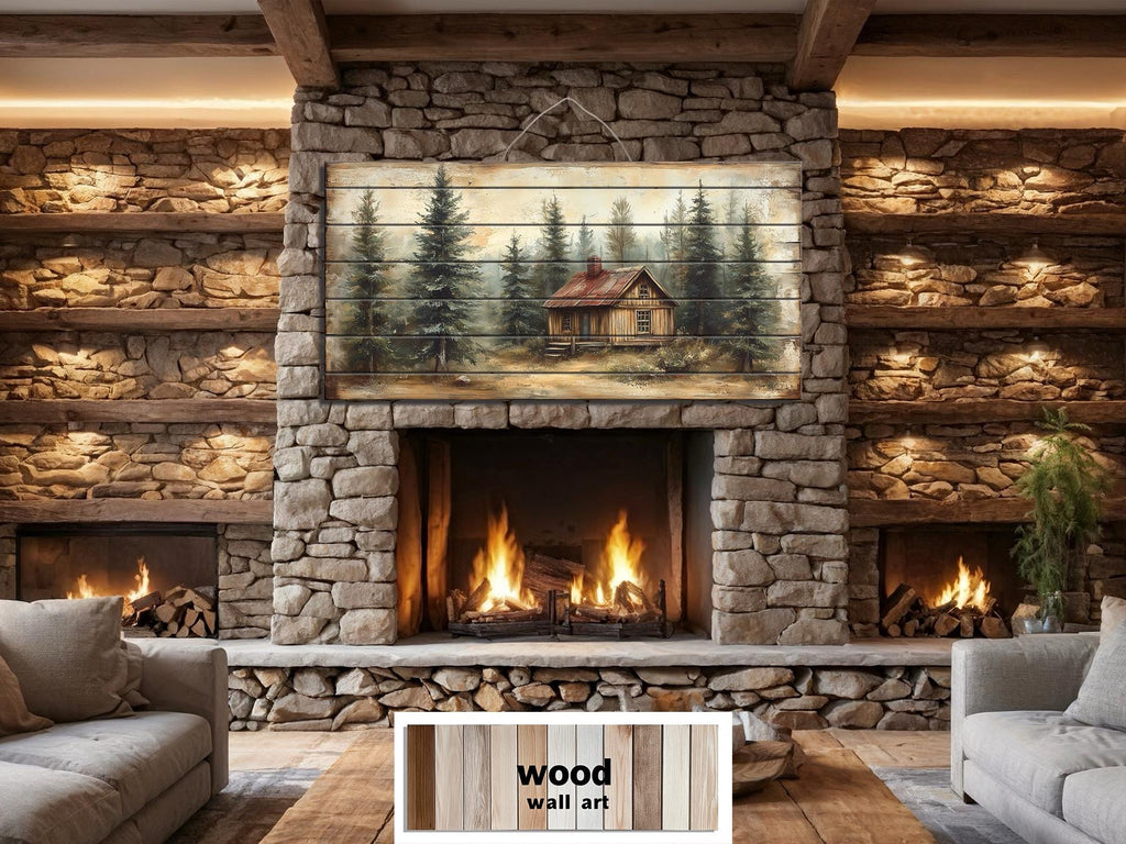 Cabin In The Woods Distressed Wood Wall Art