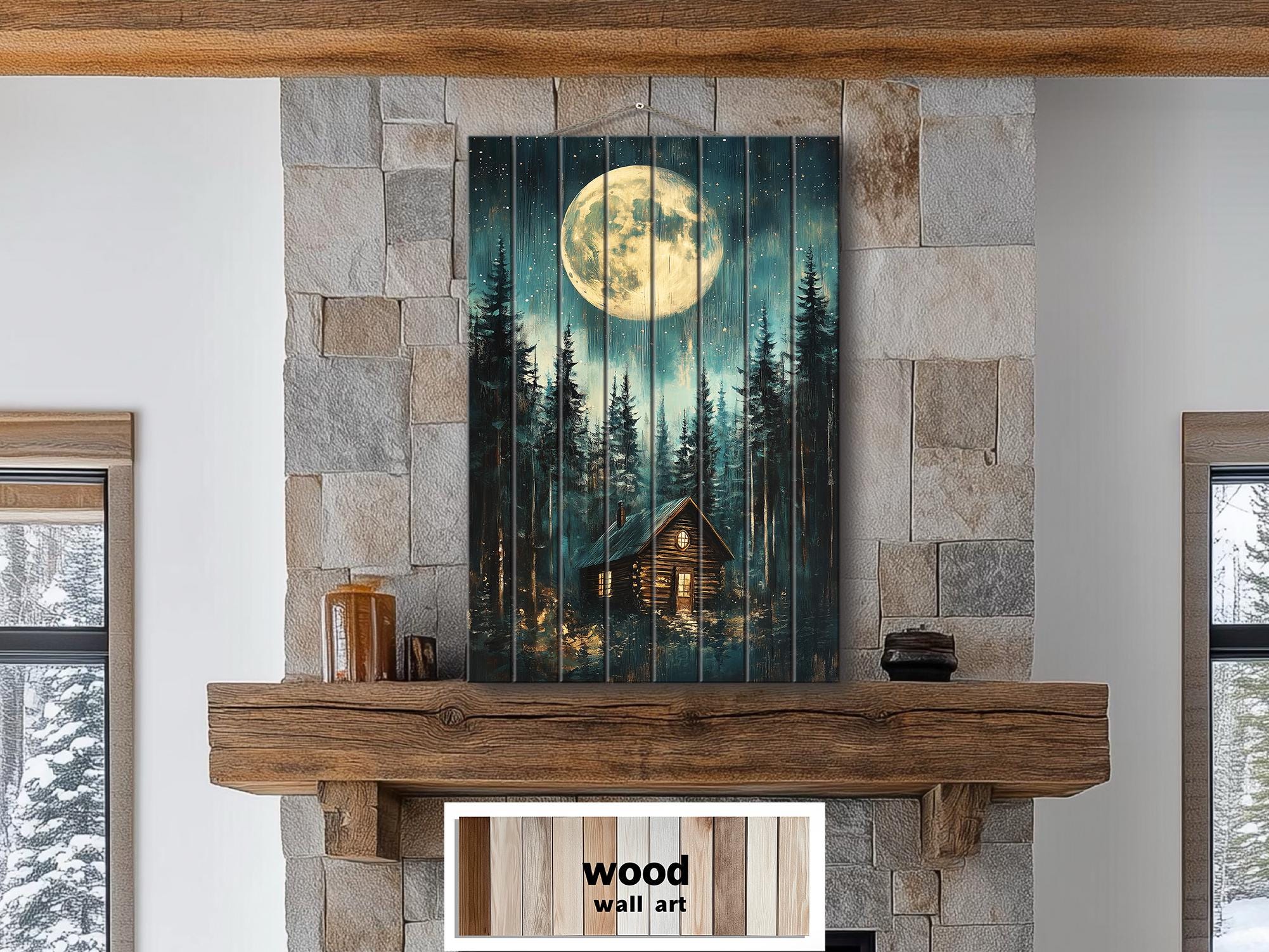 Cabin In The Woods Distressed Wood Wall Art