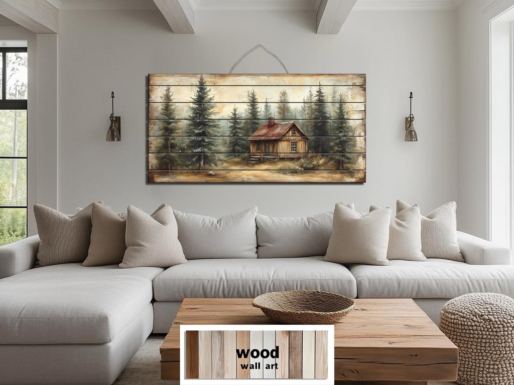 Cabin In The Woods Distressed Wood Wall Art