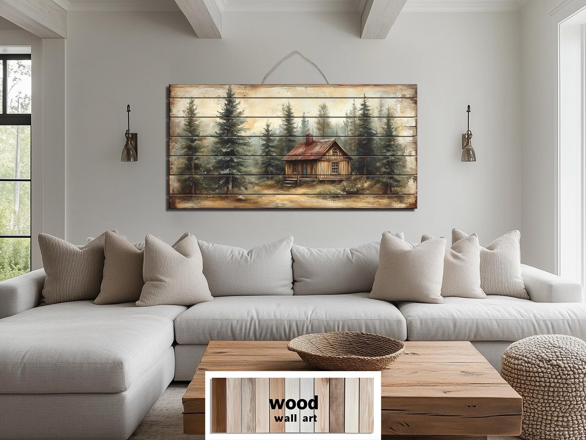 Cabin In The Woods Distressed Wood Wall Art